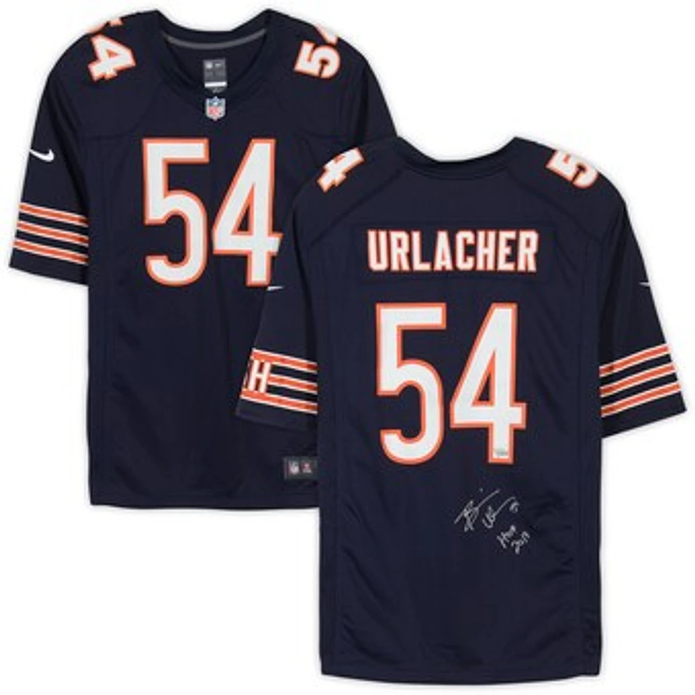 Brian Urlacher Chicago Bears Autographed Nike Navy Game Jersey with "HOF 2018" Inscription
