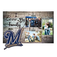 Milwaukee Brewers 11" x 19" I Love My Family Clip Photo Frame