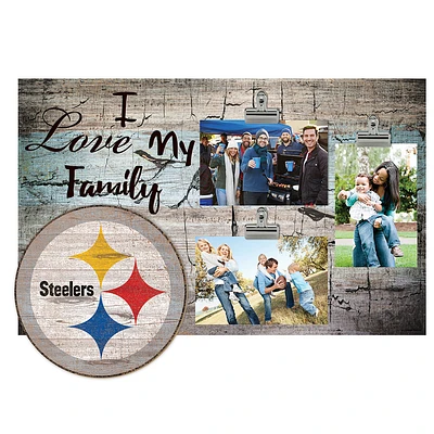 Pittsburgh Steelers 11" x 19" I Love My Family Clip Photo Frame
