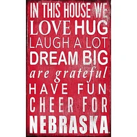 Nebraska Huskers 11" x 19" In This House Sign