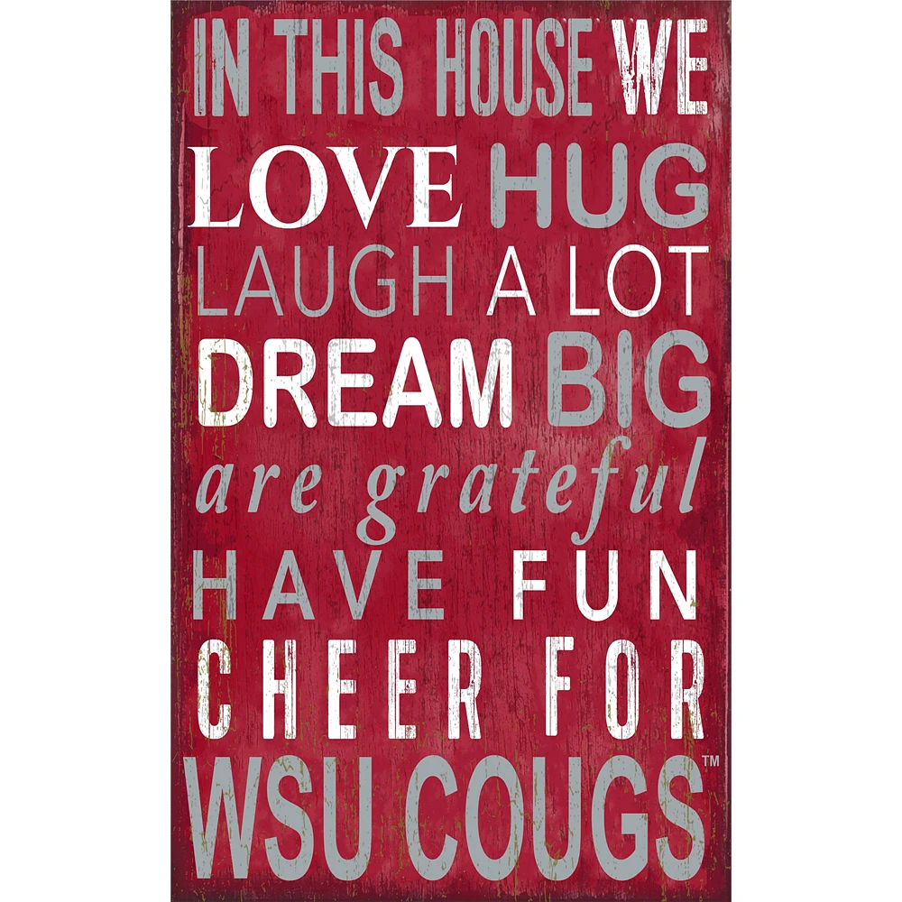 Washington State Cougars 11" x 19" In This House Sign