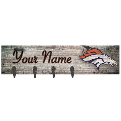 Denver Broncos 24" x 6" Personalized Mounted Coat Hanger