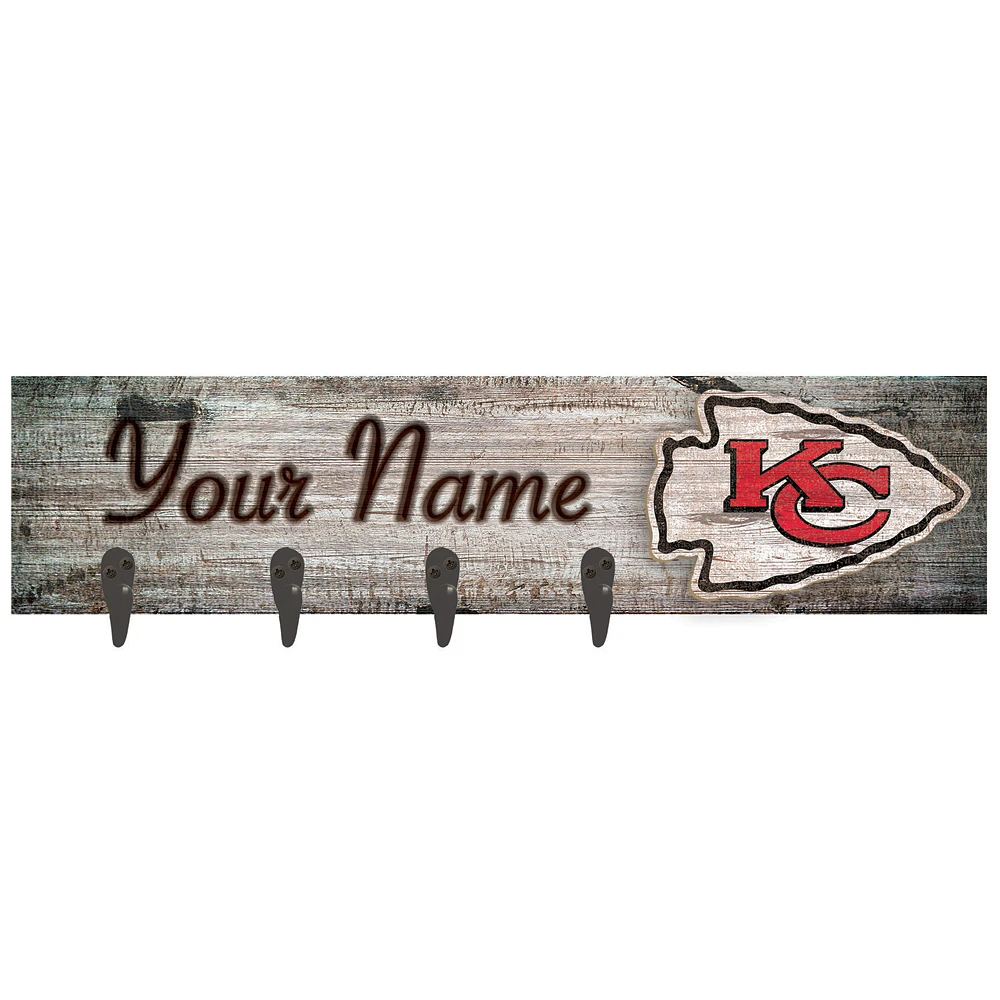 Kansas City Chiefs 24" x 6" Personalized Mounted Coat Hanger