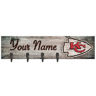 Kansas City Chiefs 24" x 6" Personalized Mounted Coat Hanger
