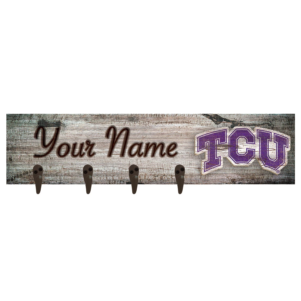 TCU Horned Frogs 24" x 6" Personalized Mounted Coat Hanger