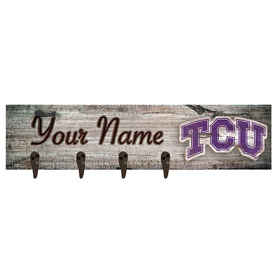 TCU Horned Frogs 24" x 6" Personalized Mounted Coat Hanger