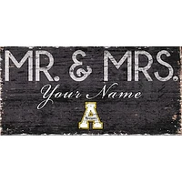 Appalachian State Mountaineers 12" x 6" Personalized Mr. & Mrs. Sign