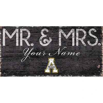 Appalachian State Mountaineers 12" x 6" Personalized Mr. & Mrs. Sign