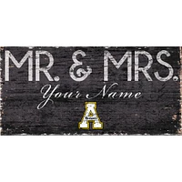 Appalachian State Mountaineers 12" x 6" Personalized Mr. & Mrs. Sign