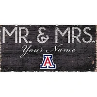 Arizona Wildcats 12" x 6" Personalized Mr. & Mrs. Sign