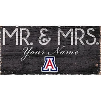 Arizona Wildcats 12" x 6" Personalized Mr. & Mrs. Sign
