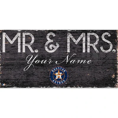 Houston Astros 12" x 6" Personalized Mr. & Mrs. Sign