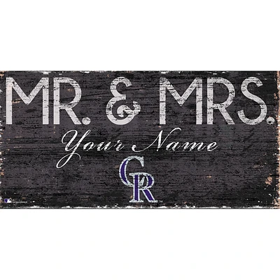 Colorado Rockies 12" x 6" Personalized Mr. & Mrs. Sign