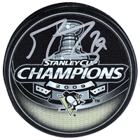 Marc-Andre Fleury Pittsburgh Penguins Autographed 2009 Stanley Cup Champions Logo Hockey Puck