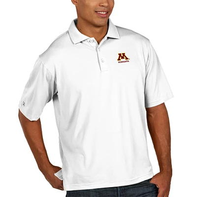 Men's Antigua White Minnesota Golden Gophers Xtra Lite Big & Tall Polo