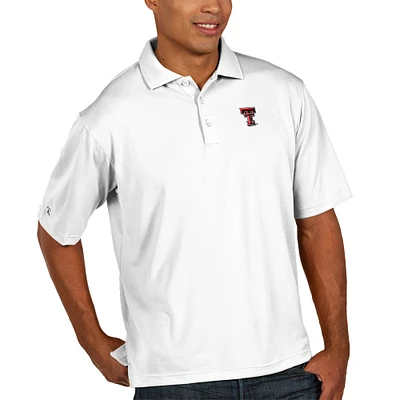 Men's Antigua White Texas Tech Red Raiders Xtra Lite Big & Tall Polo