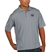 Men's Antigua Heather Gray Washington Huskies Xtra Lite Big & Tall Polo