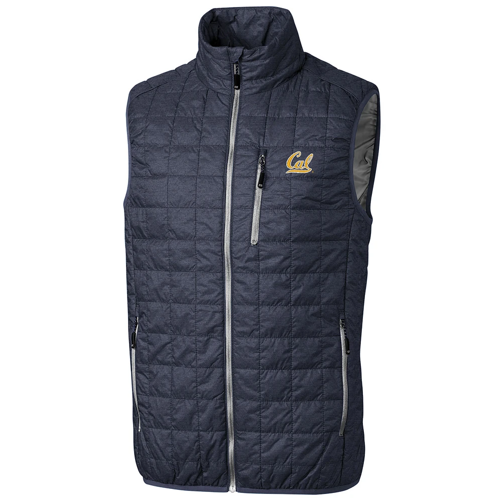 Men's Cutter & Buck Anthracite Cal Bears Big Tall Full-Zip Collegiate Rainier Vest