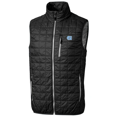 Men's Cutter & Buck Black North Carolina Tar Heels Big Tall Full-Zip Collegiate Rainier Vest
