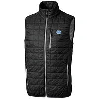 Men's Cutter & Buck Black North Carolina Tar Heels Big Tall Full-Zip Collegiate Rainier Vest
