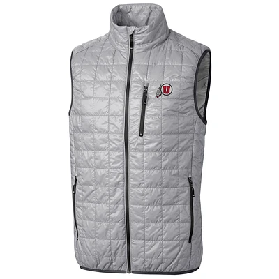 Men's Cutter & Buck Gray Utah Utes Big Tall Full-Zip Collegiate Rainier Vest