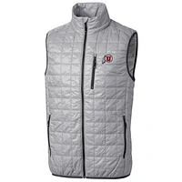 Men's Cutter & Buck Gray Utah Utes Big Tall Full-Zip Collegiate Rainier Vest