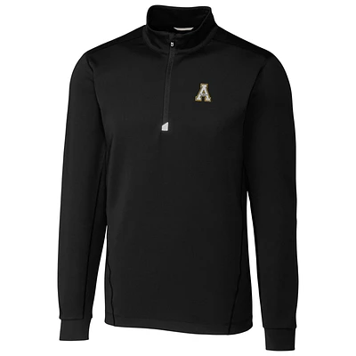 Men's Cutter & Buck Black Appalachian State Mountaineers Collegiate Big Tall Traverse Half-Zip Jacket
