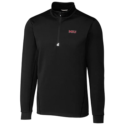 Men's Cutter & Buck Black Northern Illinois Huskies Collegiate Big Tall Traverse Half-Zip Jacket
