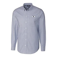 Men's Cutter & Buck Light Blue BYU Cougars Stretch Oxford Big Tall Long Sleeve Button-Down Shirt