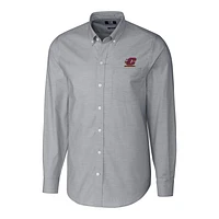 Men's Cutter & Buck Charcoal Cent. Michigan Chippewas Stretch Oxford Big Tall Long Sleeve Button-Down Shirt
