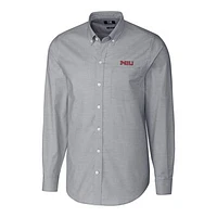 Men's Cutter & Buck Charcoal Northern Illinois Huskies Stretch Oxford Big Tall Long Sleeve Button-Down Shirt