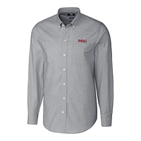 Men's Cutter & Buck Charcoal Northern Illinois Huskies Stretch Oxford Big Tall Long Sleeve Button-Down Shirt