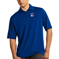 Men's Antigua Royal New York Rangers Exceed Desert Dry Xtra-Lite Polo