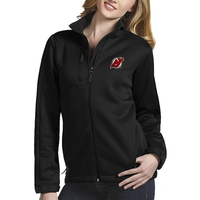 Women's Antigua Black New Jersey Devils Traverse Lightweight Full-Zip Jacket