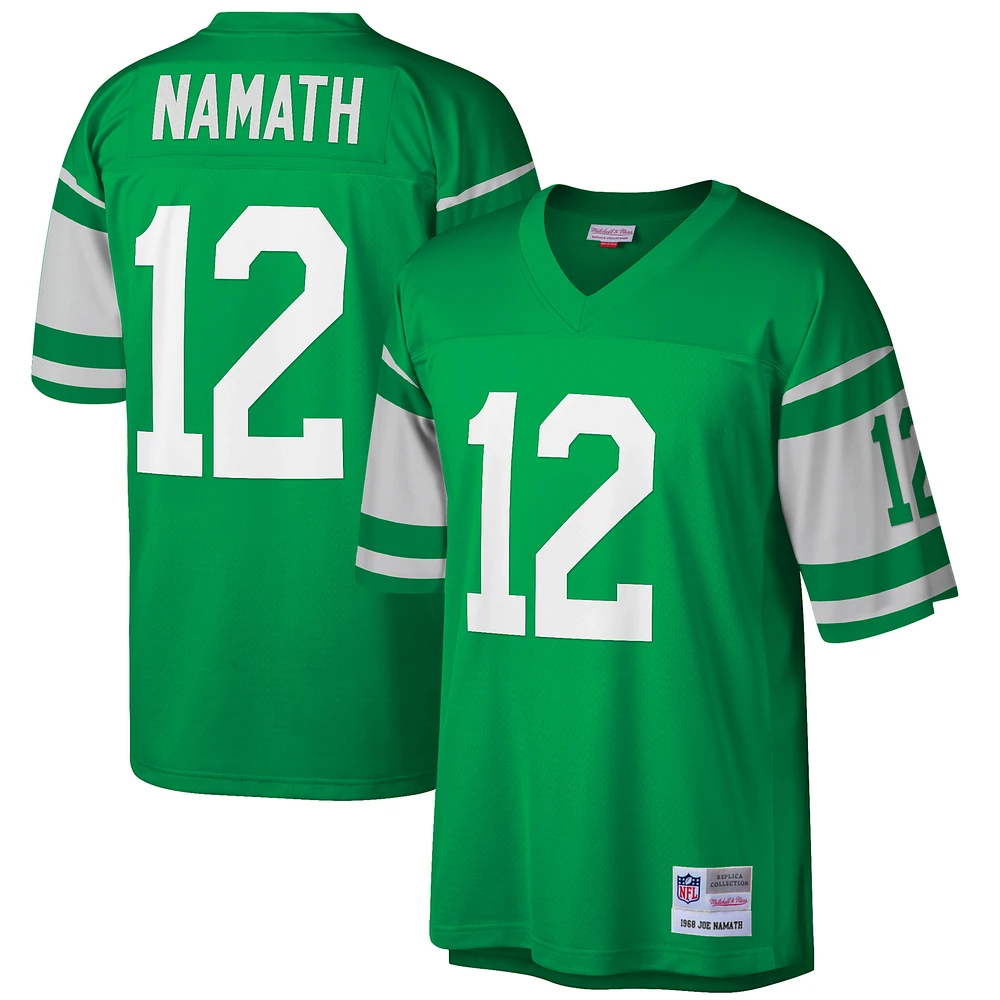 Men's Mitchell & Ness Joe Namath Green New York Jets Big Tall 1968 Retired Player Replica Jersey