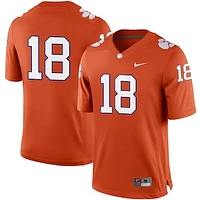 Men's Nike #18 Orange Clemson Tigers Football Game Jersey
