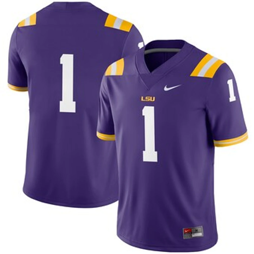 Men's Nike #1 Purple LSU Tigers Football Game Jersey