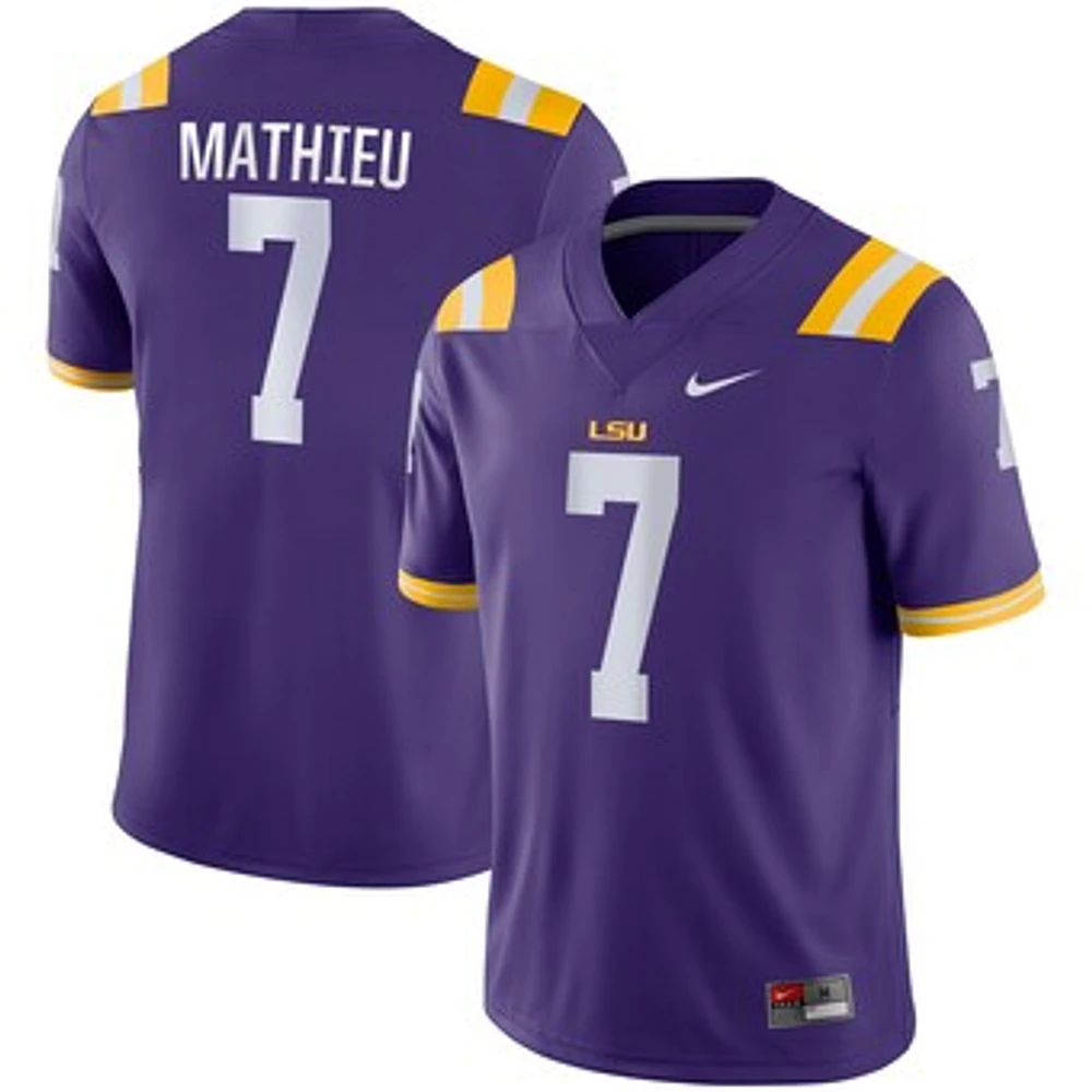 Men's Nike Tyrann Mathieu Purple LSU Tigers Game Jersey