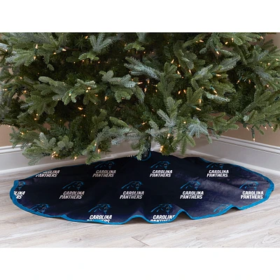 Black Carolina Panthers Micro Plush Christmas Tree Skirt