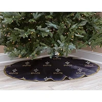 Black New Orleans Saints Micro Plush Christmas Tree Skirt