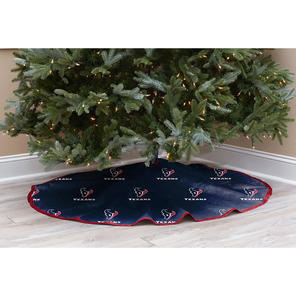 Navy Houston Texans Micro Plush Christmas Tree Skirt