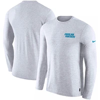 Carolina Panthers Nike Sideline Coaches UV Long Sleeve Performance T-Shirt - White