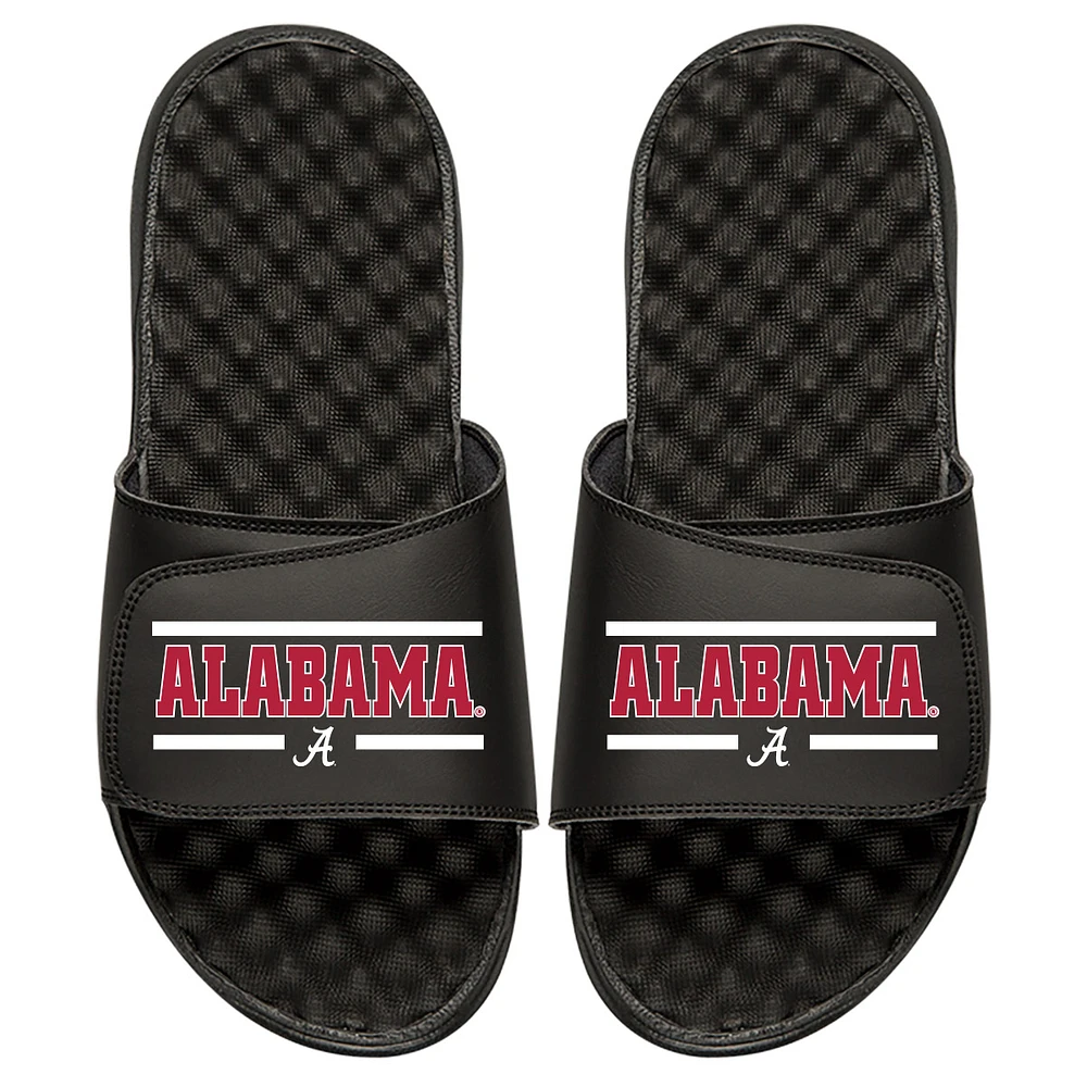 Men's ISlide Black Alabama Crimson Tide Football Bar Logo Slide Sandals