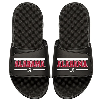Men's ISlide Black Alabama Crimson Tide Football Bar Logo Slide Sandals