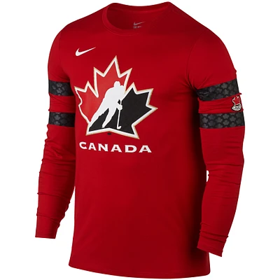 Men's Nike Red Hockey Canada Replica Long Sleeve Jersey T-Shirt