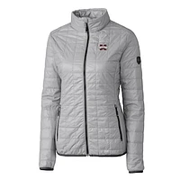 Women's Cutter & Buck Gray Mississippi State Bulldogs Rainier Full-Zip Puffer Jacket