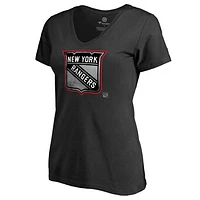 Women's Black New York Rangers Core Smoke V-Neck T-Shirt