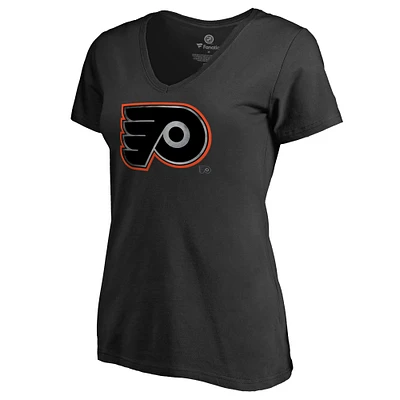 Women's Black Philadelphia Flyers Core Smoke V-Neck T-Shirt