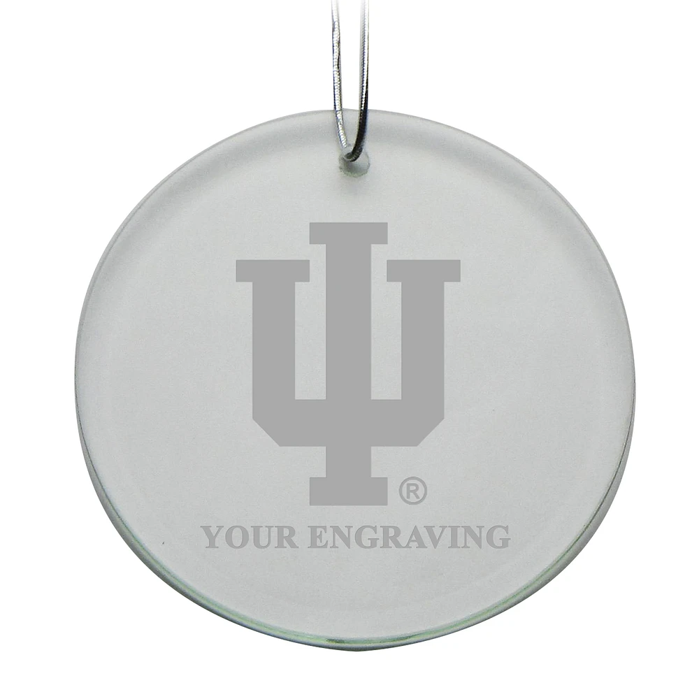 Indiana Hoosiers Round Crystal Personalized Ornament
