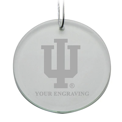 Indiana Hoosiers Round Crystal Personalized Ornament